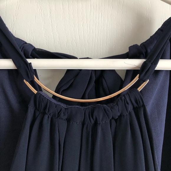 NWT Le Chateau Navy Blue Floor Length/Maxi Dress - Picture 2 of 5